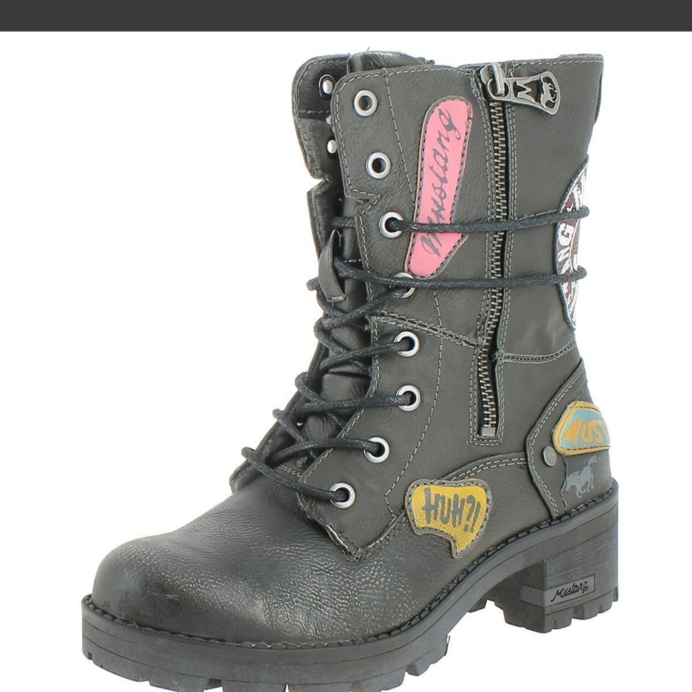 Mustang veterboots met patches Size 38